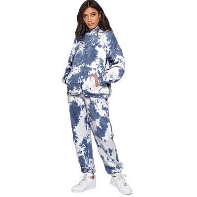 China QUICK DRY Sportswear Pour Woman Fashion Tie Dye Casual Hooded Ladies Sportswear Suit for sale