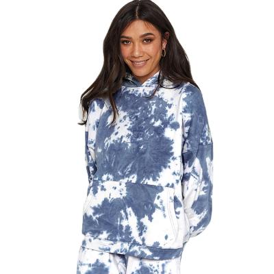 China Fashion QUICK DRY tie dye casual hooded sportswear suits ladies sportswear for sale