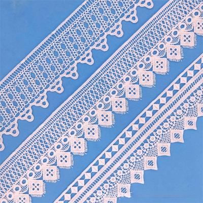 China Viable Embroidered Water Soluble Lace Trim Guipure Lace Trim Embroidery Trim Decorative Floral Lace Trim For Lingerie for sale