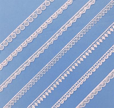 China Water Soluble Lace Embroidery Milk Fiber Lace Trim Viable Trim For Lingerie Decorative Guipure Lace Trim For Garment for sale