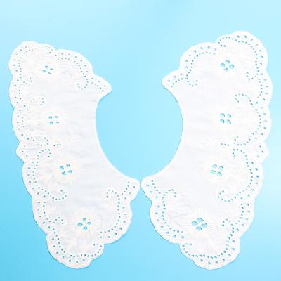 China 3D garment COTTON neck lace pattern fashion large size sew on collar applique embroidery neckline lace collar applique for dress for sale