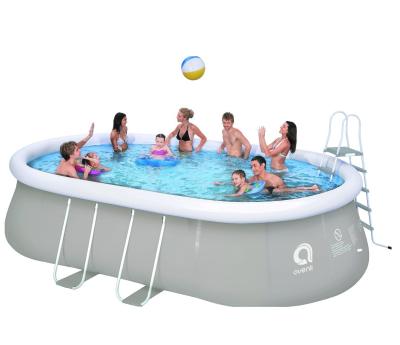 China Jilong Avenli 17449 Oval Gray Oval Steel Frame Swimming Pool Chinook Pool in Garden 540cm x 304cm x 106cm for sale