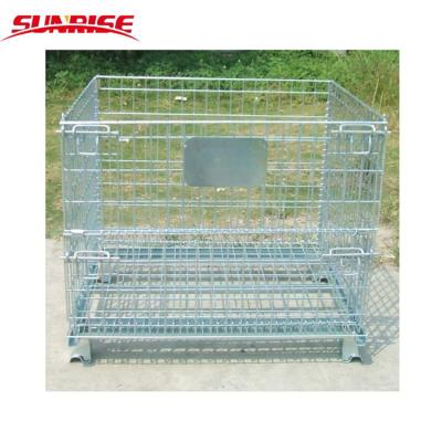 China Hot Sale Galvanized Wire Mesh Container / Storage Used Metal Container / Wire Pallet Cages 50x50 50x100mm for sale