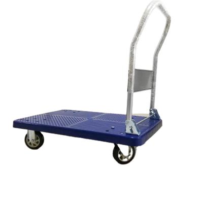 China 2022 Hand Trolley 300kg Industrial Heavy Duty Plastic Foldable Foldable Platform Truck Folding Trolley Cheap Price for sale