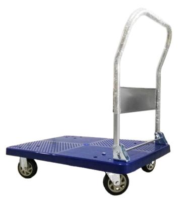 China Folding Hand Trolley 300kg Foldable Hand Cart Portable Heavy Duty Industrial Hand Truck With Nylon Tire for sale