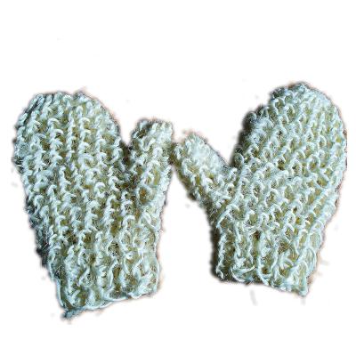 China EXFOLIATING pure natural sisal weaving bath scrub back exfoliating care gloves for sale