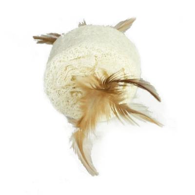 China Viable Natural Loofah Pet Cat Toy Loofah Plus Feathers for Cat Training and Teasing Cats for sale