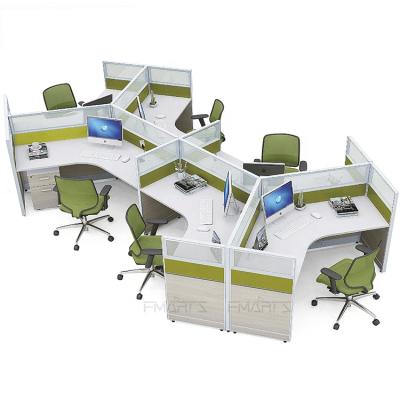 China Low Price Maintain.environmental Style Single Partition Screen Modular Office 6 Person Office Workstation for sale