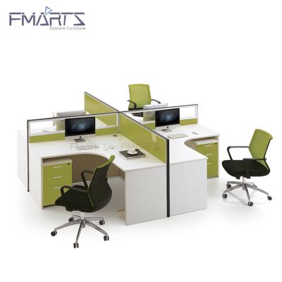 China Maintain.environmental customized T type furniture office partitions two sizes 4 or 2 person workstations for sale