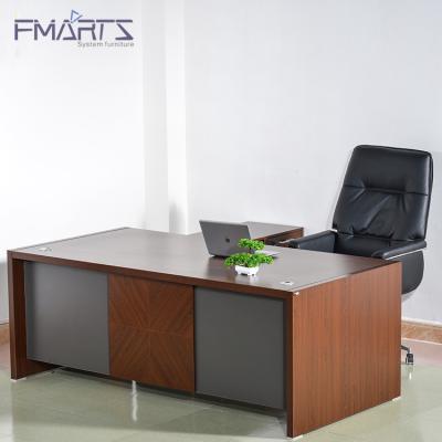 China Exquisite Knock Down Into Workmanship Manager MFC Plate Style Office Desk Executive Desk Regular Table for sale