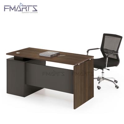 China Knock Down Desks With Side Cabinet Wood Style Modern Office Desk Table for sale