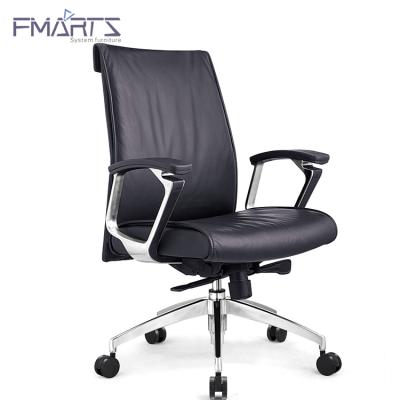 China Fashion Adjustable Comfortable Leather Office (Height) Leather Chair With Wheels for sale