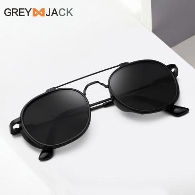 China Fashion Sunglasses 2022 Wholesale Vintage Design Vendors Woman Punk Men Round Circle Metal Frames Polarized 400 Lens UV Sun Glasses for sale