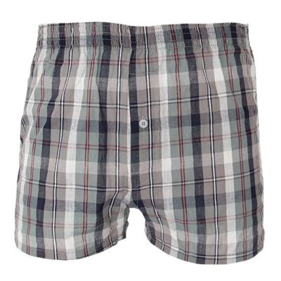 China Gray Basics Tartan Comfort Plaid Antibacterial Breathable Men's Woven Boxers Shorts With Comfort Waistband for sale