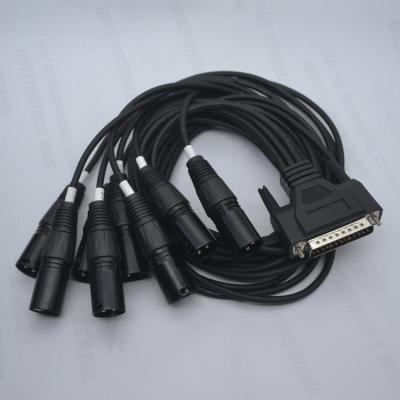 China Speaker Customized 8 Channel Snake DB25 To XLR Wire Audio Cable For Music Equipment System Custom Length for sale