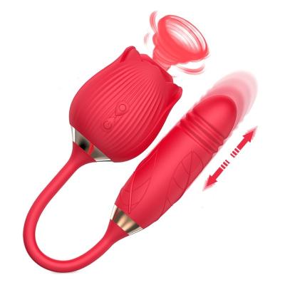 China Amazon Rechargeable Hot Selling Silicone Vibrator Waterproof Silicone Clit Sucking Nipple Stimulator Clit Sucker Rose Vibrator For Women for sale