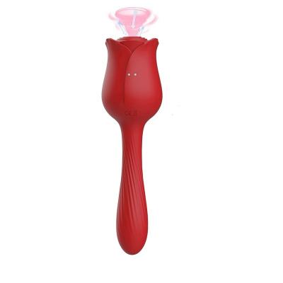 China Hot Sales 7 Frequency G-Spot Wand Tongue Vibrator 2021 3 Speed ​​Rose Sucking Vibrator For Women for sale