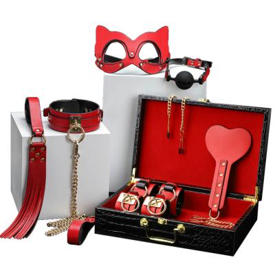 China Portable 8 Piece SM Bondage Fun Sexy Sex Toys Sex Tools Training Handcuffs Passionate Package Set for sale