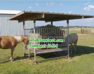 China HOT DIP GALVANIZED Cattle Hay Feeder For Cattle And Horse , Corral Feeder With Roof for sale