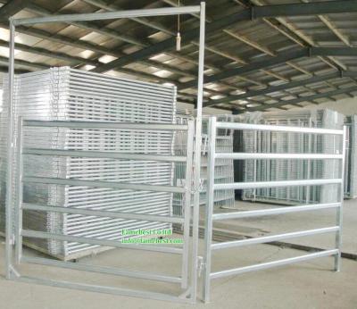 China Easily assembled livestock yard panels and gates with 6 hot dipped galvanized steel oval tracks for sale