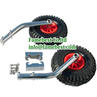 China Foldable Boat Trailer Stainless Steel Launching Wheels For Inflatable Boat for sale