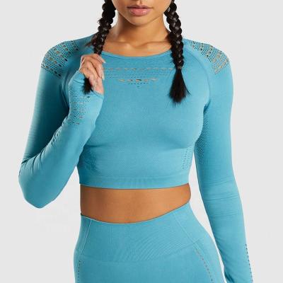 China Antibacterial hot sale seamless crop yoga apparel gym sports yoga wear tops for women for sale