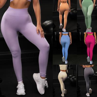 China Antibacterial Seamless High Tummy Control Pants Yoga Ankle Gaiters Waist Workout Stretch Running Tights for sale