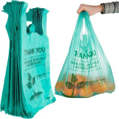 China BIODEGRADABLE Corn Starch Made Plastic Biodegradable Supermarket Carry Shopping Bags for sale