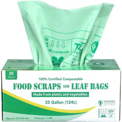 China Extra Thick BIODEGRADABLE 100% Extra Large Compostable Lawn And Leaf Waste Biodegradable Plastic Bags for sale