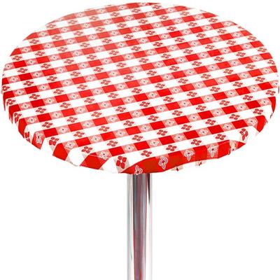 China Oilproof Waterproof Elastic Picnic Table Cover With Flannel Back Tablecloth Plastic for sale