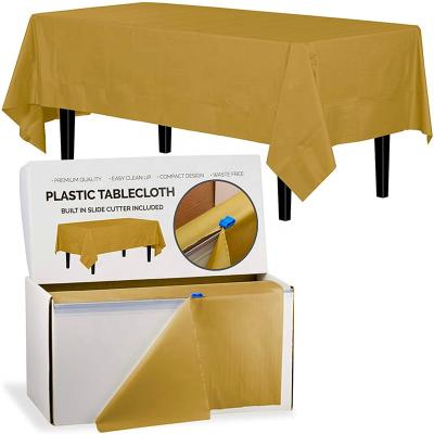 China Oilproof Best Seller 300 Feet By 54 Inch Plastic Table Cover Roll With Cutter for sale