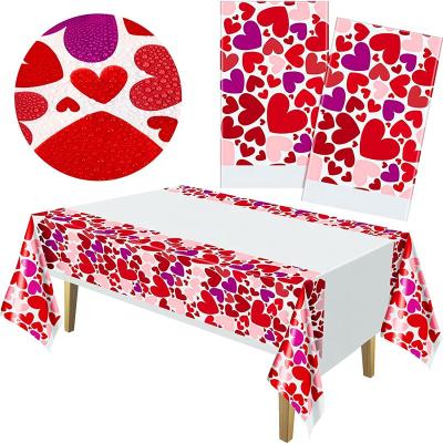 China Oilproof 2021 Customized Decorative Disposable Table Cover Party Supplies For Valentine's Day Ideas for sale