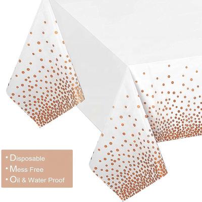 China Oilproof Rose Gold Dots Waterproof Vinyl Cover Plastic Chart for Thanksgiving Christmas for sale