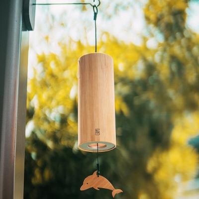 China Bamboo Wooden Wind Rings Windchime for Home Outdoor Garden Patio Decoration Meditation Relaxation Rope G-B-D-C 17*7cm/6.7*2.8in for sale