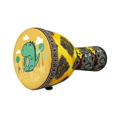 China 8.5 Inch Barrel Beautiful Art ABS Cloth African Djembe Drum Colorful PE PVC Skin For Kids Kids Hand Drum Musical Instrument for sale