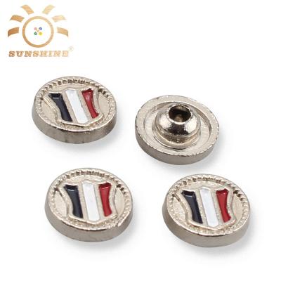 China Nickel Free Custom Jeans Buttons Decorative Apparel Metal Denim Rivets With Logo for sale