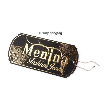 China Viable Wholesale Custom Paper Garment Swing Hang Tags For Clothing Embossed Custom Leather Clothing Label Apparel Tag for sale