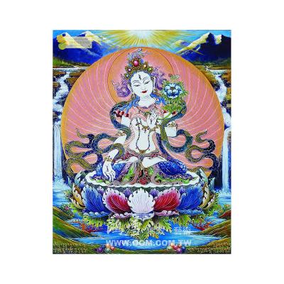 China Religion & Installation Art Factory Direct Supply Hand Drawn Painting White Tara Hand Painted Thangka for sale