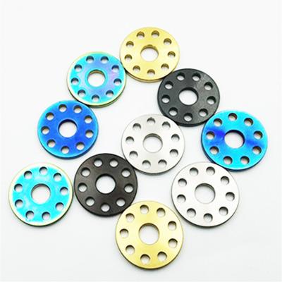 China M6/M8 /M10 Round Motorcycle Modified Decorative Porous Cavity Widened Gasket Rainbow Color Titanium Cross Drilled Gasket for sale