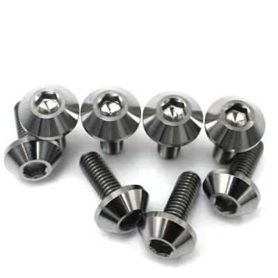 China Motorcycle Umbrella Hexagon Head Plug Color Natural Titanium M3 GR5 Titanium Bolts for sale