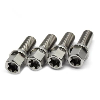 China Custom Automotive GR5 M12x1.5 Titanium High End Hook High End Car Racing Car Wheel Hub Torx Bolts for sale