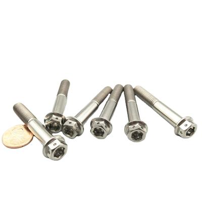 China Titanium Alloy M6 M8 Motorcycle Modified Hex Cavity Flange Head 64 Titanium Bolts And Nuts for sale