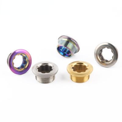 China Heavy Industry Titanium One Piece Mountain Bike Crank Cover M20*1 Bottom Bracket Locking Fixed Plum Bolt for sale