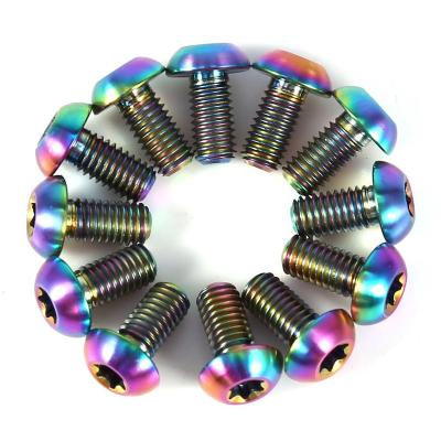 China Titanium COLOR M5*10MM BICYCLE alloy GR5 5 bicycle Cyclocross bicycle disc brake rotor bolts screws for sale