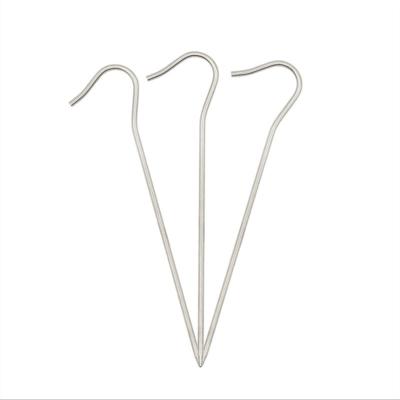 China Boldness Gr5 Outdoor Lightweight Titanium Alloy Question Mark Camping Tent Bend Nails Pegs Stakes For Awning Tent for sale