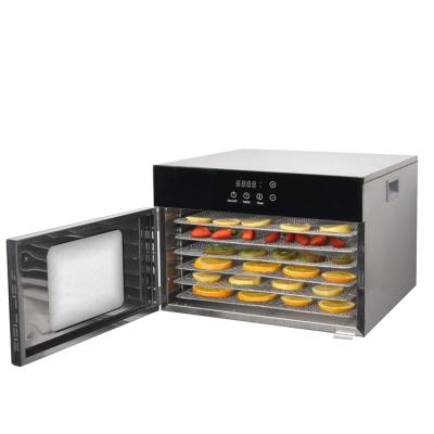 중국 LED Touch Adjustable Digital Timer and Temperature Display Control Food Dehydrator with 6 Stainless Steel Trays 판매용