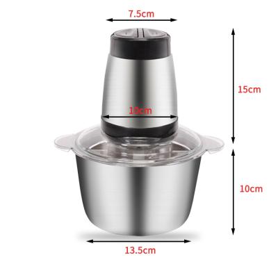 China Stainless Steel Electric Meat Grinders 2L Meat Mixer Mincer Chopper for Household for sale