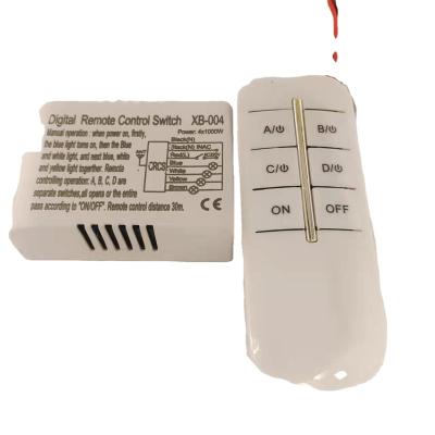 China 220V 4 Channel Wireless Remote Control Lamp Switch Radio Digital Lamp Switch Remote Control Lamp Switch for sale