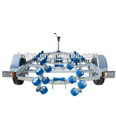 China Boat Trailer 5.8m Hot Dip Galvanized Rollers Boat Trailer for sale