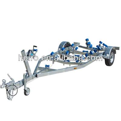 China 5.5m Rollers Galvanized Wobbly Boat Trailer With Wobbly Rollers for sale